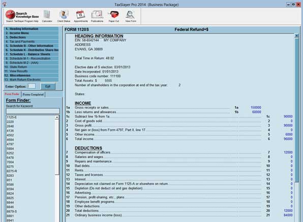 Business package in TaxSlayer Pro tax software